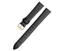YSABVCP Watch Band Women's Genuine Leather Fit For Flyta Clover Flower Language One Jonas & Verus First Layer Cowhide 12mm 14mm 16mm(Black-Golden,20mm)