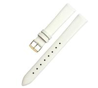 YSABVCP Watch Band Women's Genuine Leather Fit For Flyta Clover Flower Language One Jonas & Verus First Layer Cowhide 12mm 14mm 16mm(White-Golden,18mm)