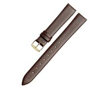 YSABVCP Watch Band Women's Genuine Leather Fit For Flyta Clover Flower Language One Jonas & Verus First Layer Cowhide 12mm 14mm 16mm(Brown-Golden,18mm)