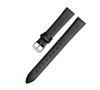 YSABVCP Watch Band Women's Genuine Leather Fit For Flyta Clover Flower Language One Jonas & Verus First Layer Cowhide 12mm 14mm 16mm(Black-Steel,18mm)