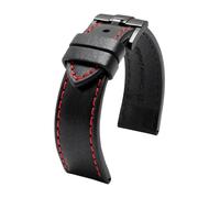 YSABVCP Watch Strap Fit For Rudder Strap Tudor Little Leather Watch Band Male 20mm 22mm 24mm(Black Red-Black,20mm)