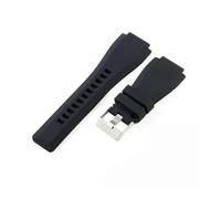 YSABVCP Waterproof Breathable Silicone Watchbands Fit For Bell Ross BR01 BR03 Series Convex Interface Soft Comfortable Strap 24mm(Black-ST-K3,24mm)