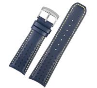 YSABVCP Waterproof Cowhide Watchbands Fit For Citizen Blue Angel AT8020-03L 54l Arc Interface Blue Genuine Leather 23 22 Watch Strap(Blue yellow-Steel-K9,23mm)