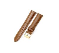 YSABVCP Women's Comfortable Soft Watchband Fit For Casio Fit For Longines Universal Leather Watch Strap(Brown-Golden-K1)