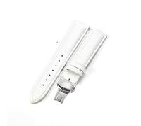 YSABVCP Women's Comfortable Soft Watchband Fit For Casio Fit For Longines Universal Leather Watch Strap(White-Steel-B1)