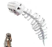 Ysaca Dinosaur Skeleton Costume, Realistic Fossil Jumpsuit with Skull Headpiece & Spine, Halloween Cosplay Outfit for Adults & Kids, Dino Fancy Dress Party Costume (Child)