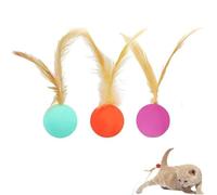 Ysaca Feather Ball Cat Toy,Cat Feather Toy,Interactive Cats Toys for Indoor Cats,Bouncy Tails CatToys,Exrecise Toy Balls for Training Chasing Hunting and Exercise (B-3PCS)