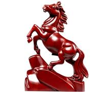 Ysaca Wooden Horse Figurine Chinese New Year 2026 Red Zodiac Horse Statue Feng Shui Decor for Wealth Good Luck Office Home Desk Ornament (Red, 15CM)
