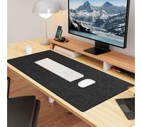 YSAGi Large Felt Desk Pad 90 x 40 cm, Non-Slip Desk Mat for Office & Home, Protective Computer Mat for Desk, Keyboard and Mouse Pad, Black