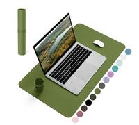YSAGi Non-Slip Desk Pad, Waterproof PVC Leather Desk Table Protector, Ultra Thin Large Mouse Pad, Easy Clean Laptop Desk Writing Mat for Office Work/Home/Decor (60 x 35 cm, Grass Green)