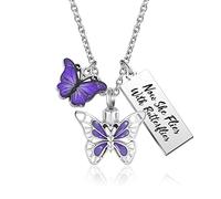 YSAHan Music Butterfly Tree Cremation Jewelry for Ashes Keepsake Memorial Urn Jewelry for Human Pet, Metal, base