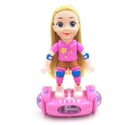 YSAMAX 1x Kids Balance Wheel Car Doll for Kids, Girls Dazzle Lights LED & Music, Colourful Design, Promotes Eye And Hand Coordination, Baby Girls Gift Toy