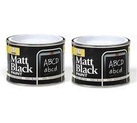 YSAMAX 2x 151 Coatings Black Matt Paint For Schools, Black Boards, Metal Surfaces, Non-Drip Matt Paints, Hard Drying, Hard Built, Interior And Exterior (Pack of 2, 180 ML)