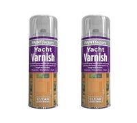 YSAMAX 400ML All Purpose Yacht Varnish Spray, Professional Gloss Finish, Adhesion Excellent Coverage, Interior and Exterior Application, Quick Spraying Operation, (2PCS)