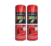 YSAMAX All-Purpose Crimson Red Spray Paint, Gloss Finish, Quick Drying Formula, Perfect For Use On Metal, Plastic, And Wood, Polished, Long-Lasting Finish, (2PCS)