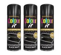 YSAMAX Black Matt Spray Paint, Multipurpose Aerosol, Quick Drying Black Paint for Wood, Metal, Indoor & Outdoor Surfaces (250 ml) (3 PCS)