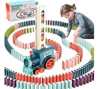 YSAMAX Domino Laying Electric Train Toy Set, Develop Eye-Hand Coordination, Ability, Patience, Creativity And Divergent Thinking, Travels Over The Floor Or Table