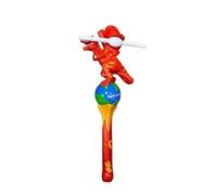 YSAMAX Flashing Dino Windmill, Eye- Catching Design And Dinosaur-Shaped Blades, Durable Construction And Weather-Resistant Materials, Choice For Kids, (RED)