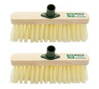 YSAMAX Floor Scrub Brush Head, Durable Construction, Stiff Synthetic Bristles, Suitable for Indoor & Outdoor Cleaning, Easy to Use, Ideal for Decks, Patios & Garage Floors, Pack Of 2