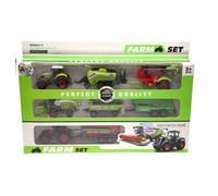 YSAMAX Green Metal Alloy Farm Tractor Vehicle Set, 6Pieces Agricultural Machinery Toy Collection for Kids, Fun, Loving, Playful toy,.