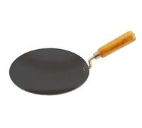 YSAMAX Iron Tawa with Wire Wooden Handle, Versatility and Convenience, Ease of Handling, Frying, Grilling, Toasting, Non-Stick Coatings, Cooking Tool, Decorative Accent, (11 Inch)