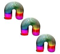 YSAMAX Rainbow Magic Expandable Spring, Coil Slinky Spring, Funny Toy Stretching Bouncing, Colourful and Eye-catching, Lightweight Plastic Toy, Neon Spring (3X15CM)