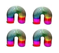 YSAMAX Rainbow Magic Expandable Spring, Coil Slinky Spring, Funny Toy Stretching Bouncing, Colourful and Eye-catching, Lightweight Plastic Toy, Neon Spring (4X15CM)