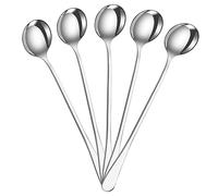 YSAMAX Small Head Round Soup Spoons, Stainless Steel Spoons for Soup, Curry, and Vegetable for Home Kitchen and Restaurant Dining Table, Ideal for Stirring, Mixing, Set of 6