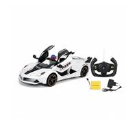 YSAMAX Top Speed RC Police Sports Car NO.565, K5, Remote Control Rechargeable Supercar with Opening Doors, Flashing Lights & Realistic Design, High-Speed Racing Vehicle Toy for Kids White