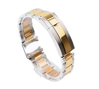 YsangTergm 20/21mm Solid Stainless Steel Curved End Watch Band for Rolex Submariner, Heavy Duty Replacement Bracelet with Oyster Style Clasp(Silver g-polishing,20mm-With Logo)