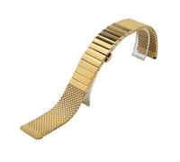 YsangTergm 20/22/24mm Solid Stainless Steel Milanese Mesh Strap,Double Push Button Deployment Clasp,For Men/Women Watch(Golden,20mm)