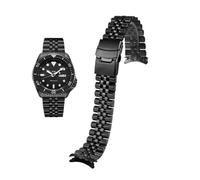 YsangTergm 20/22mm Curved End Jubilee Bracelet fit for Seiko SKX007 SKX009 SRPD63K1 SKX175, Solid Stainless Steel Replacement Watch Band(Black,20mm)