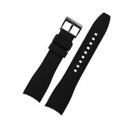 YsangTergm 20/22MM Curved End silicone rubber sport Universalwatch strap fit for Rolex/seiko/citizen/tissot(Black black,19mm)