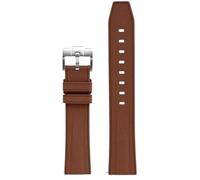 YsangTergm 20/22mm FKM Rubber Quick Release Watchband Fit for Seiko/TAG Heuer(Brown,22mm)