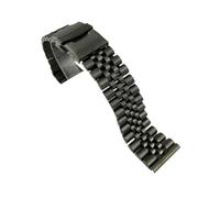 YsangTergm 20/22mm Solid Stainless Steel Curved end WatchBand Fit for Seiko Skx007/Skx009/SRPD63K1(B Black straight,20mm)