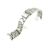 YsangTergm 20/22mm Solid Stainless Steel Curved end WatchBand Fit for Seiko Skx007/Skx009/SRPD63K1(C-Silver with logo,20mm)