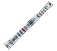 YsangTergm 20mm Width 904L Solid Stainless Steel Watch Band Brushed Polished Oyster Bracelet Folding Buckle Glide Lock Clasp(Polished Center)