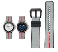 YsangTergm 22 mm Black Grey Blue Men‘s Nylon Silicone Base replace the watch strap Fit for Panerai SUBMERSIBLE PAM1391/1565/Luna Rossa 1404(Grey-Black,22mm)