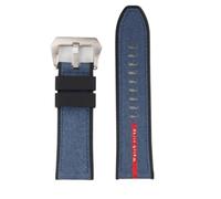 YsangTergm 22 mm Black Grey Blue Men‘s Nylon Silicone Base replace the watch strap Fit for Panerai SUBMERSIBLE PAM1391/1565/Luna Rossa 1404(Blue-Silver,26mm)