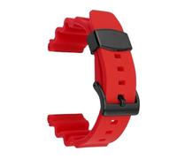 YsangTergm 22mm Rubber Watch Strap, Diving Sport Silicone Replacement Bracelet with Metal Ring, Fit for Seiko Prospex SKX007(Red-black buckle)