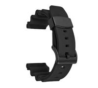 YsangTergm 22mm Rubber Watch Strap, Diving Sport Silicone Replacement Bracelet with Metal Ring, Fit for Seiko Prospex SKX007(Black-black buckle)