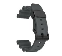YsangTergm 22mm Rubber Watch Strap, Diving Sport Silicone Replacement Bracelet with Metal Ring, Fit for Seiko Prospex SKX007(Grey-black buckle)