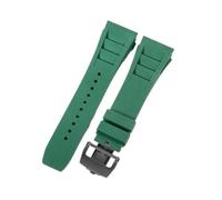 YsangTergm 25mm Waterproof Sweatproof Silicone Rubber Watch Band Fit for Richard Mille RM055 RM011, Screw Style(Green-Bl)