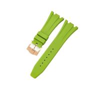 YsangTergm 26mm Silicone Waterproof Watch Strap Fit for Ap Royal Oak(LightGreen-Gold-K13)