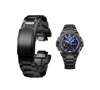 YsangTergm Convex Solid Stainless Steel Watch Band fit for GST-B400, Metal Modified Bracelet Replacement for Men's Watch Accessories(Black)
