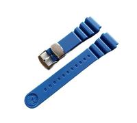 YsangTergm Diving Silicone Strap, Waterproof Rubber Watchband with logo,Fit for Seiko Prospex SPR009 Abalone MM5, Available in 20 22mm(Blue withlogo,22mm)