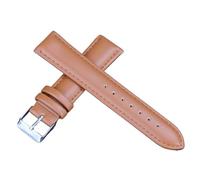 YsangTergm Genuine Leather Waterproof Watch Band, Pin Buckle Replacement Strap for 12-22mm(Light Brown,14mm)