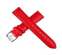 YsangTergm Genuine Leather Waterproof Watch Band, Pin Buckle Replacement Strap for 12-22mm(Red,14mm)