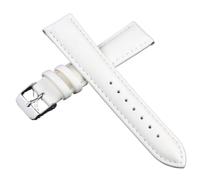 YsangTergm Genuine Leather Waterproof Watch Band, Pin Buckle Replacement Strap for 12-22mm(White,14mm)