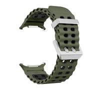 YsangTergm No Gaps Sport Silicone Strap Fit for Samsung watch 7 ultra 47mm(Army Green-S)